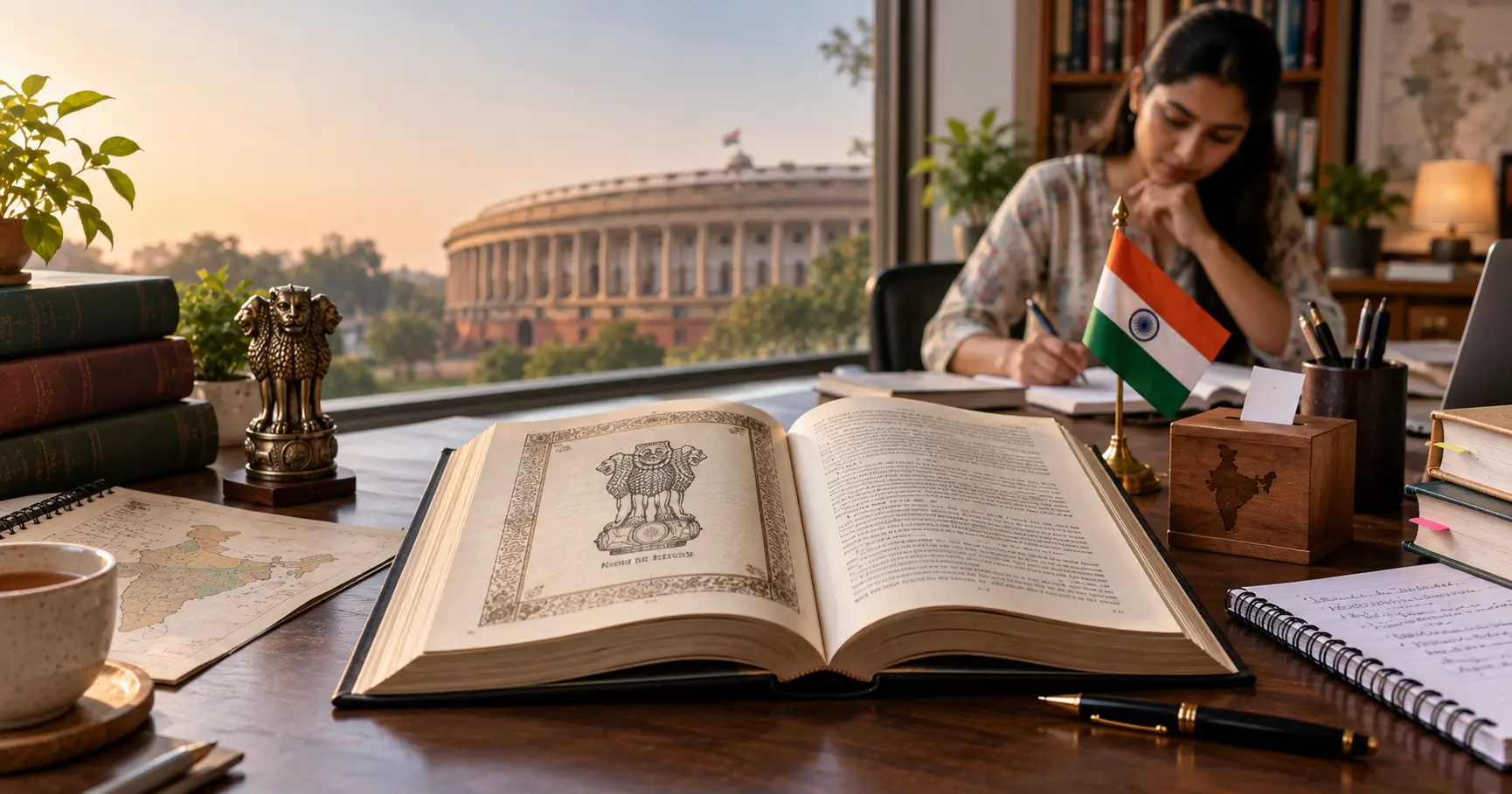 Indian Polity by M Laxmikanth book summary with Indian Constitution and civil services study setting